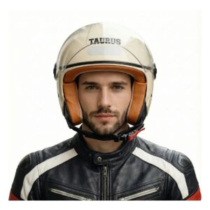 Capacete Aberto Joy 23 By Taurus Bege Couro Original