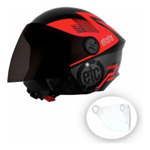 Capacete Aberto Moto Etceter Open Cores + Viseira Fumê