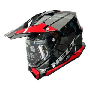 Capacete Helt Cross Vision Glass Ht68 Preto/vermelho